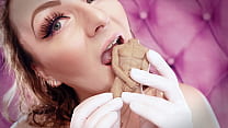 ASMR Eating Food Fetish Video - Girl With Braces Eating Chocolate Man - Giantess Vore (Arya Grander)