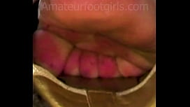 Shoeplay Feet Toes Girl Plays With Her Golden Flats And Shows Her Sweaty Toes Ballerrinas Flatsshoes